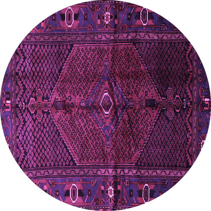 Round Persian Purple Traditional Rug, tr1861pur