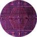 Round Persian Purple Traditional Rug, tr1861pur