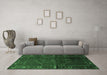 Machine Washable Persian Emerald Green Traditional Area Rugs in a Living Room,, wshtr1861emgrn