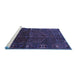 Sideview of Machine Washable Persian Blue Traditional Rug, wshtr1861blu