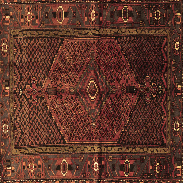 Square Persian Brown Traditional Rug, tr1861brn