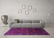 Machine Washable Persian Purple Traditional Area Rugs in a Living Room, wshtr1861pur