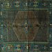 Square Persian Turquoise Traditional Rug, tr1861turq