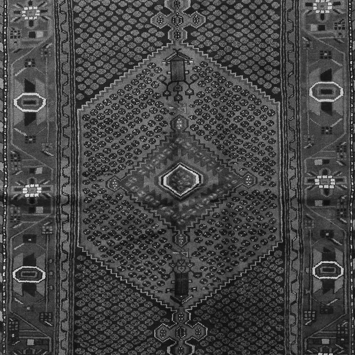 Serging Thickness of Machine Washable Persian Gray Traditional Rug, wshtr1861gry