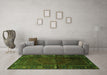 Machine Washable Persian Green Traditional Area Rugs in a Living Room,, wshtr1861grn