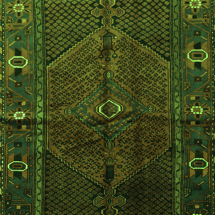 Serging Thickness of Machine Washable Persian Green Traditional Area Rugs, wshtr1861grn