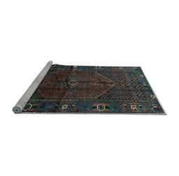 Sideview of Machine Washable Persian Light Blue Traditional Rug, wshtr1861lblu