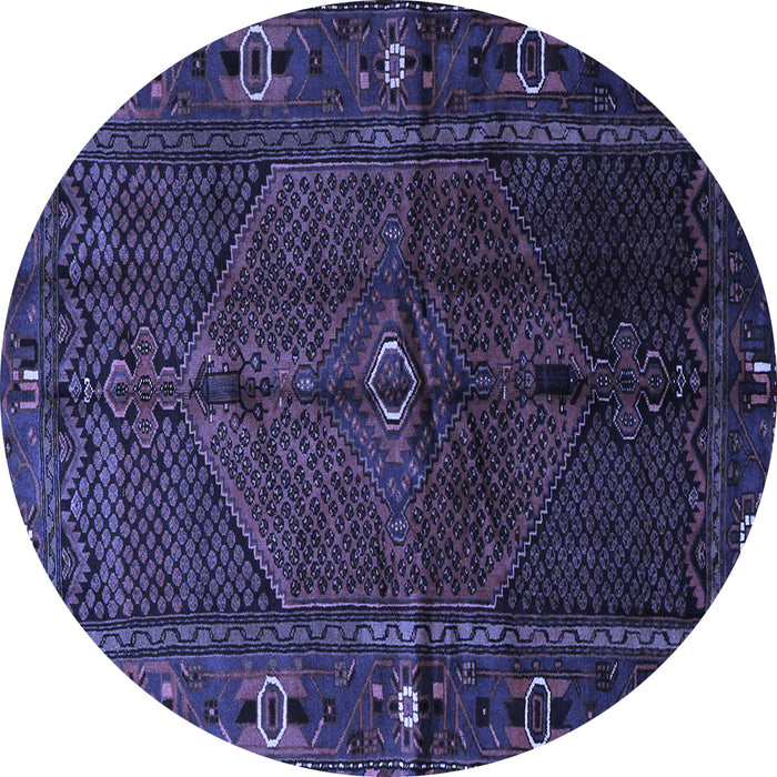 Round Persian Blue Traditional Rug, tr1861blu