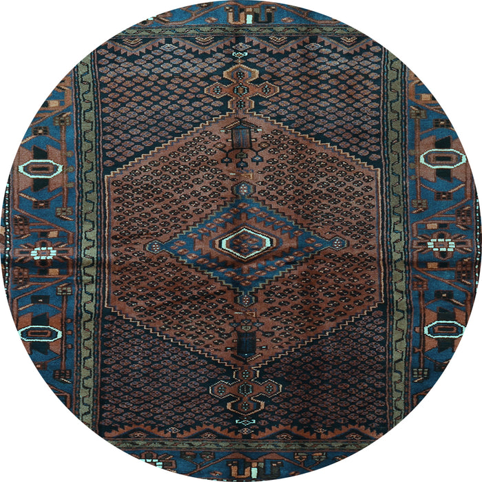 Round Machine Washable Persian Light Blue Traditional Rug, wshtr1861lblu