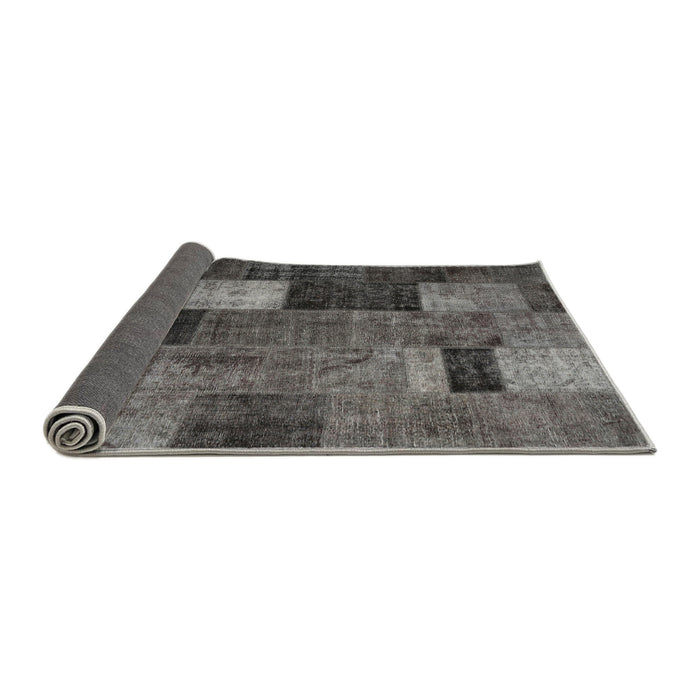 Sideview of Traditional Gray Patchwork Rug, tr1862