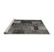 Sideview of Machine Washable Traditional Grey Gray Rug, wshtr1862