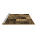 Sideview of Machine Washable Patchwork Brown Transitional Rug, wshtr1862brn
