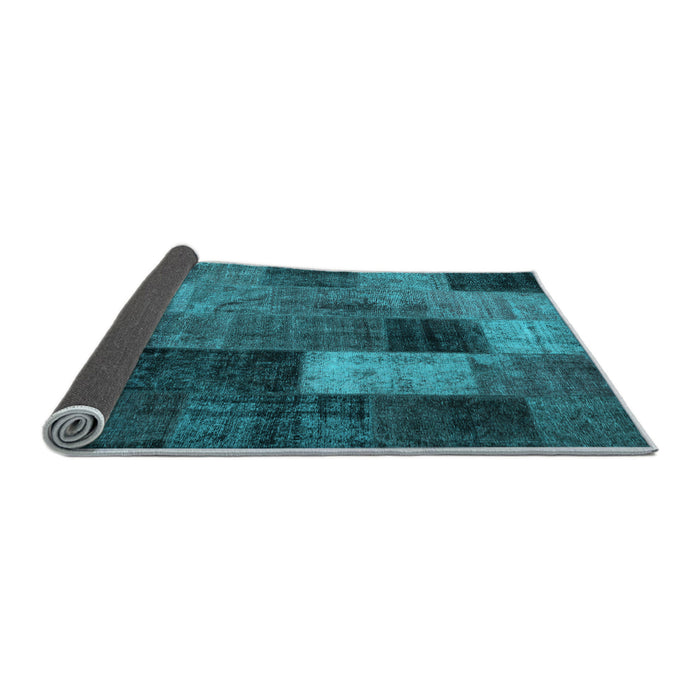 Sideview of Patchwork Light Blue Transitional Rug, tr1862lblu