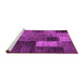 Sideview of Machine Washable Patchwork Pink Transitional Rug, wshtr1862pnk