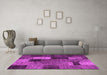 Machine Washable Patchwork Pink Transitional Rug in a Living Room, wshtr1862pnk