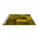 Sideview of Machine Washable Patchwork Yellow Transitional Rug, wshtr1862yw