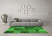 Machine Washable Patchwork Green Transitional Area Rugs in a Living Room,, wshtr1862grn