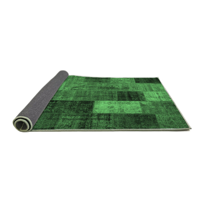 Sideview of Patchwork Emerald Green Transitional Rug, tr1862emgrn