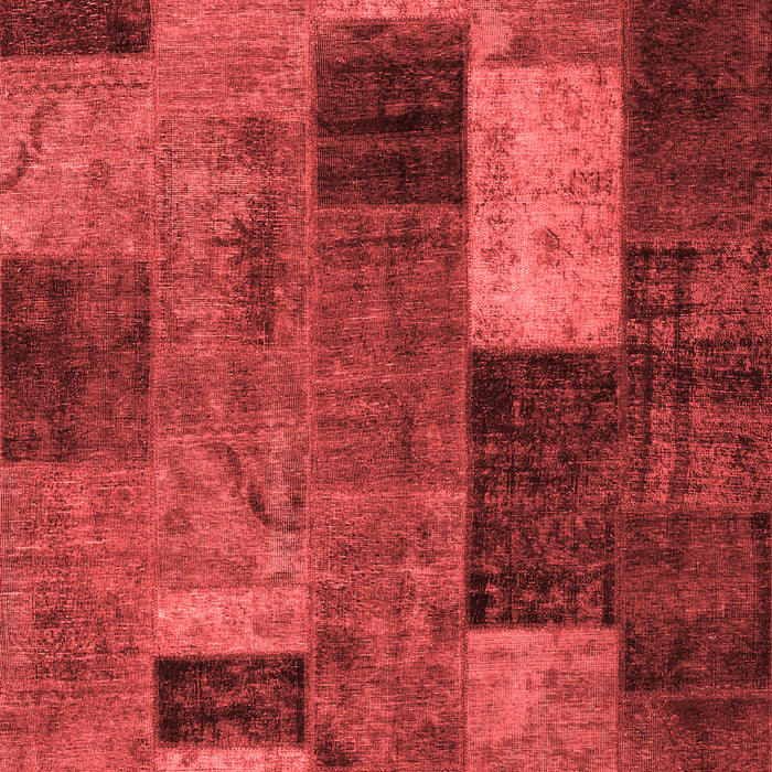 Machine Washable Patchwork Red Transitional Rug, wshtr1862red