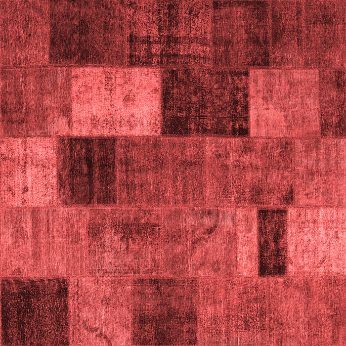 Machine Washable Patchwork Red Transitional Rug, wshtr1862red