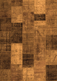 Patchwork Orange Transitional Rug, tr1862org