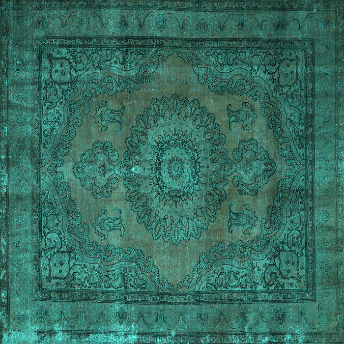 Square Persian Turquoise Traditional Rug, tr1863turq