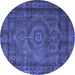 Round Persian Blue Traditional Rug, tr1863blu