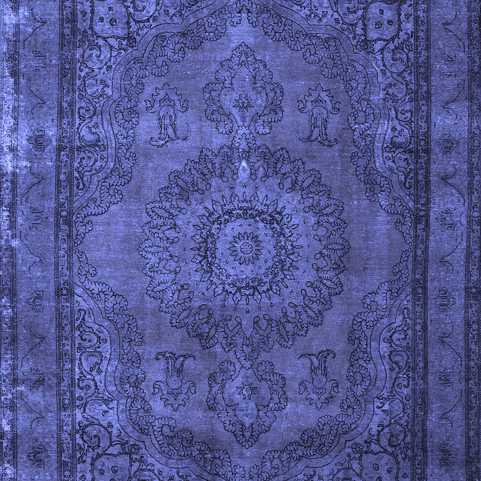 Machine Washable Persian Blue Traditional Rug, wshtr1863blu