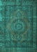 Machine Washable Persian Turquoise Traditional Area Rugs, wshtr1863turq