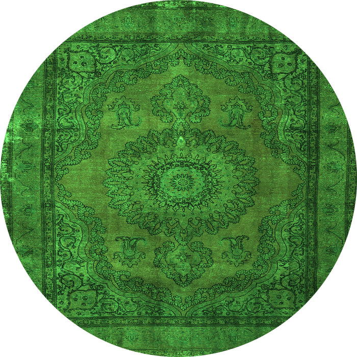 Square Persian Green Traditional Rug, tr1863grn