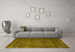 Machine Washable Persian Yellow Traditional Rug in a Living Room, wshtr1863yw