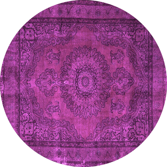 Round Machine Washable Persian Pink Traditional Rug, wshtr1863pnk