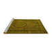 Sideview of Machine Washable Persian Yellow Traditional Rug, wshtr1863yw