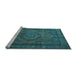 Sideview of Machine Washable Persian Light Blue Traditional Rug, wshtr1863lblu