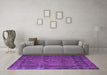 Machine Washable Persian Purple Traditional Area Rugs in a Living Room, wshtr1863pur