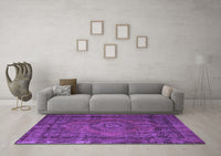 Machine Washable Persian Purple Traditional Rug, wshtr1863pur