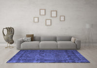 Machine Washable Persian Blue Traditional Rug, wshtr1863blu