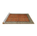 Sideview of Machine Washable Traditional Dark Almond Brown Rug, wshtr1864