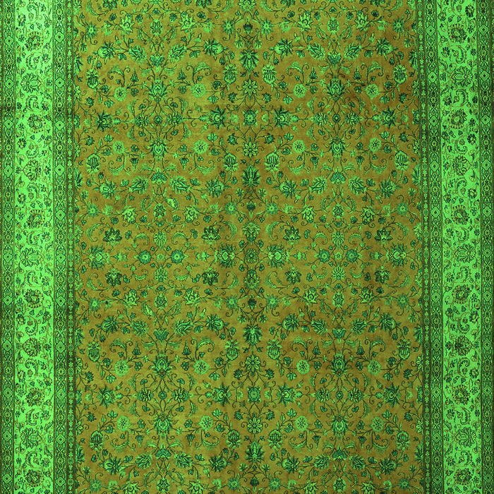 Serging Thickness of Machine Washable Persian Green Traditional Area Rugs, wshtr1864grn