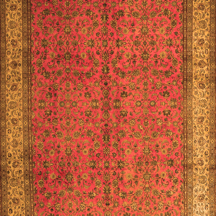 Serging Thickness of Machine Washable Persian Orange Traditional Area Rugs, wshtr1864org