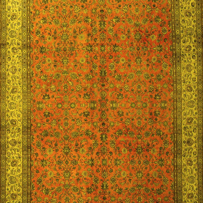Machine Washable Persian Yellow Traditional Rug, wshtr1864yw