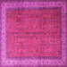 Square Machine Washable Persian Pink Traditional Rug, wshtr1864pnk