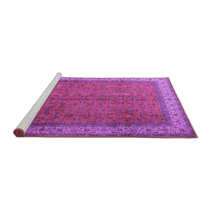 Sideview of Machine Washable Persian Purple Traditional Area Rugs, wshtr1864pur