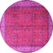 Round Persian Pink Traditional Rug, tr1864pnk