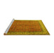 Sideview of Machine Washable Persian Yellow Traditional Rug, wshtr1864yw