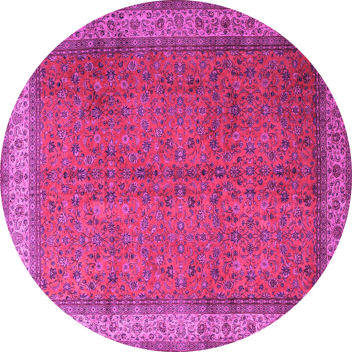 Round Machine Washable Persian Pink Traditional Rug, wshtr1864pnk