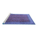 Sideview of Machine Washable Persian Blue Traditional Rug, wshtr1864blu