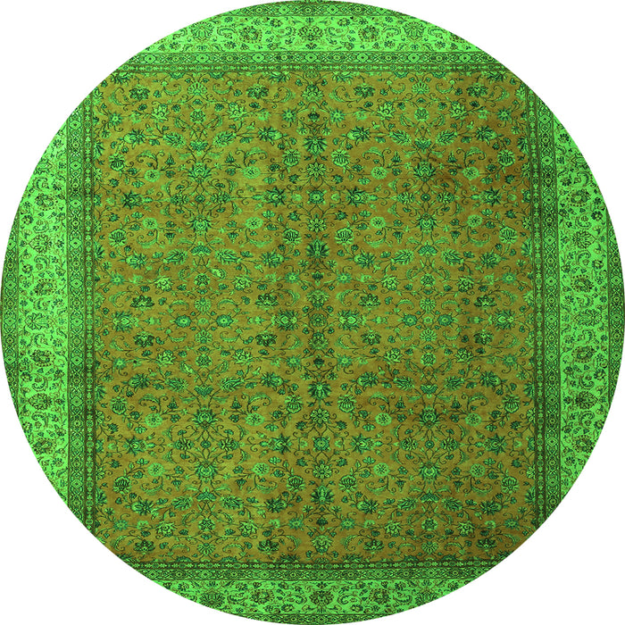 Square Persian Green Traditional Rug, tr1864grn