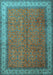 Machine Washable Persian Light Blue Traditional Rug, wshtr1864lblu