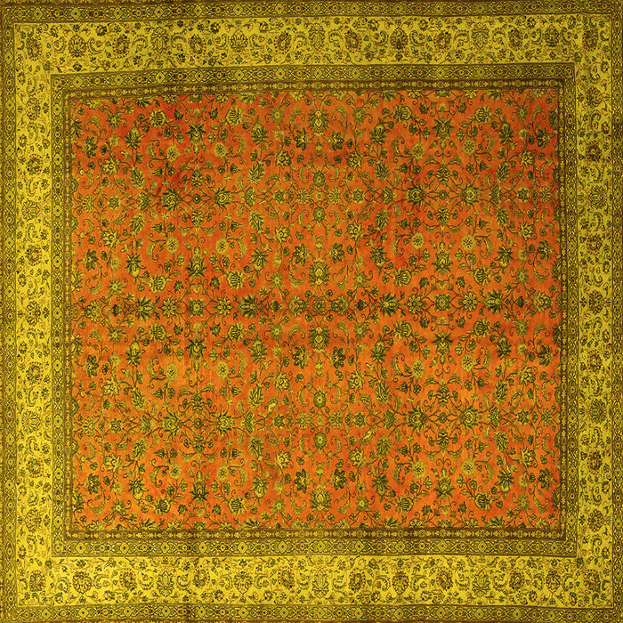 Square Persian Yellow Traditional Rug, tr1864yw
